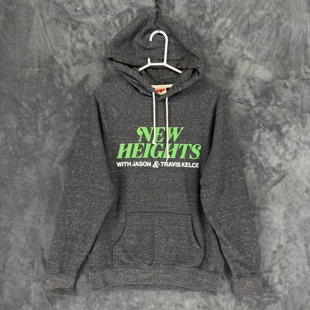 Homage New Heights Jason Travis Kelce Podcast Hoodie Grey Heather Mens Large